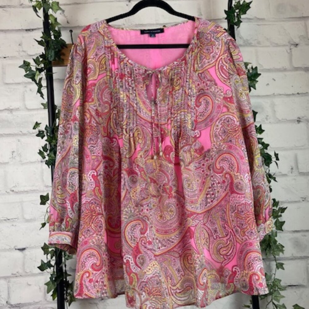 Tommy Hilfiger Pink Paisley Top, 3X